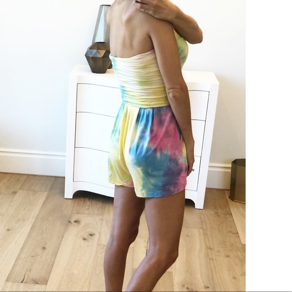 RESTOCKED! Tie Dye Strapless Romper - Picture 4 of 4